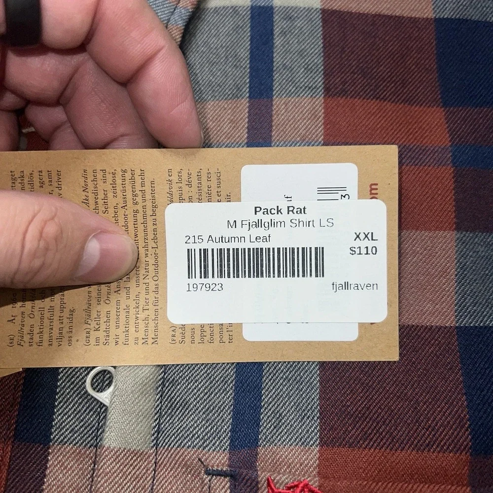 NWT Fjallraven Fjallglim Men's Shirt Autumn Leaf Men 2XL‎